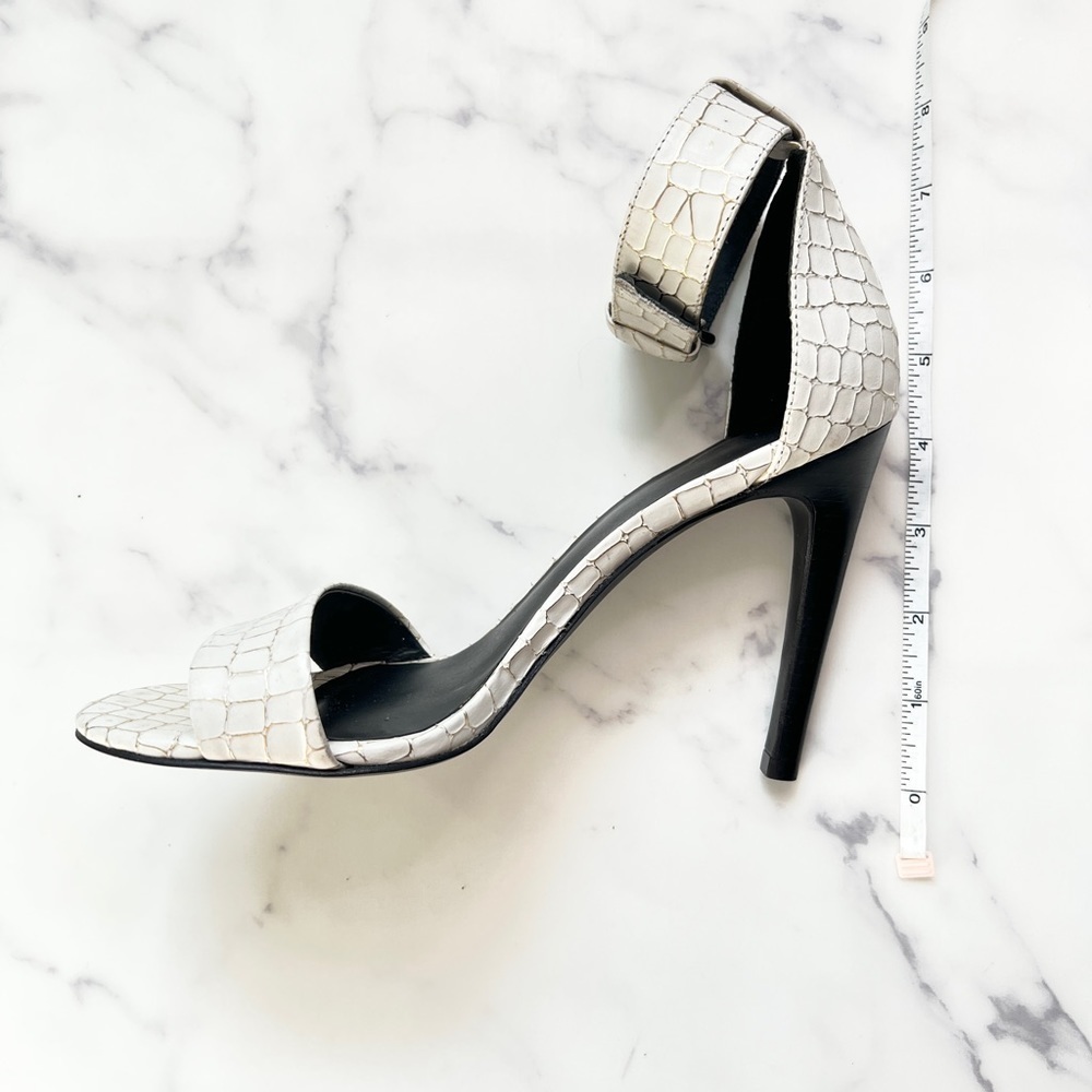 Tibi Italian White Leather Animal Print Open Toe Platform Pumps Size 37 (US 7) - Picture 7 of 7
